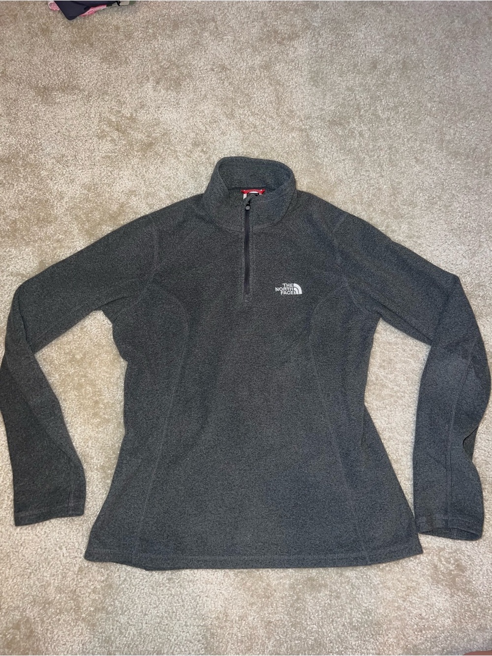 The North Face Women's Gray Fleece Quarter-Zip Pullover